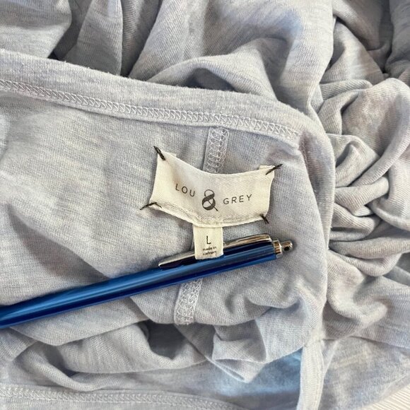 Lou & Grey Womens Blue Dolman Long Sleeve Crew Neck Top LARGE Casual Work - Picture 6 of 9